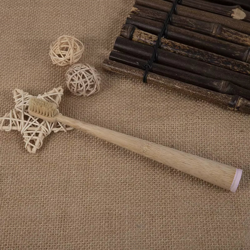 4-Pack Natural Bristle Bamboo Toothbrushes