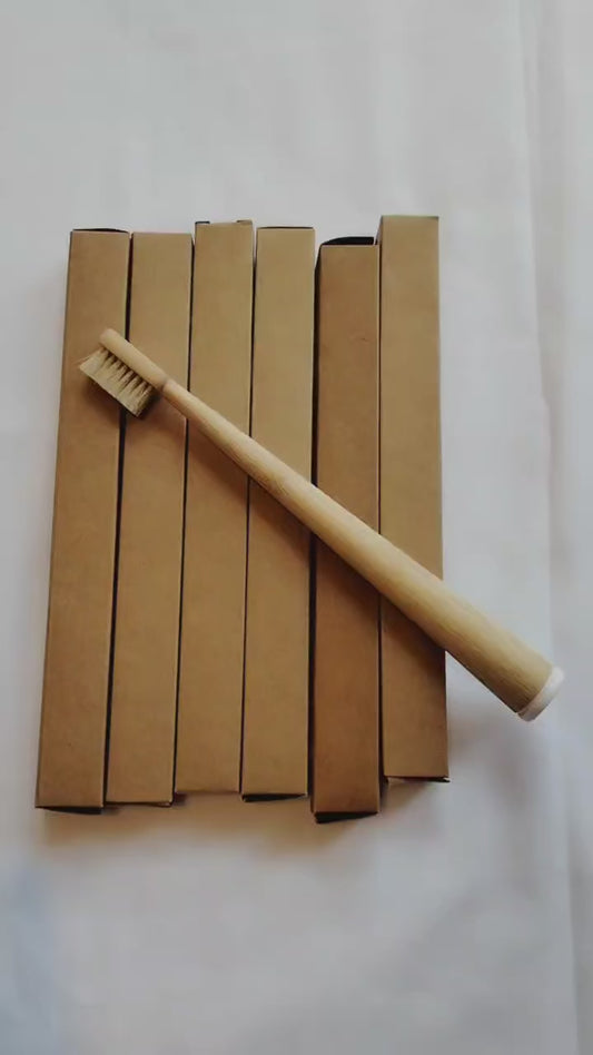 4-Pack Natural Bristle Bamboo Toothbrushes